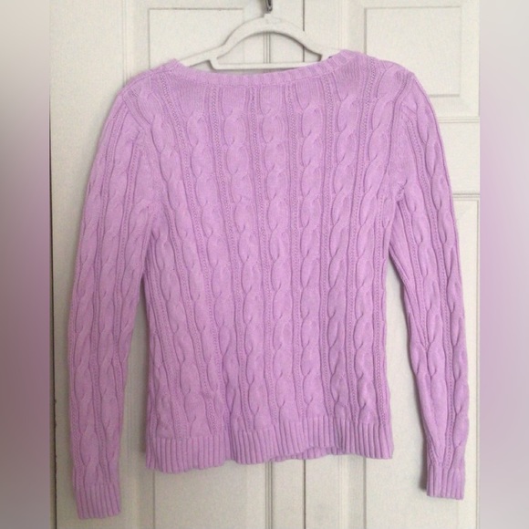 Lands’ End Lavender Cable Knit Sweater - Picture 9 of 9